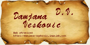 Damjana Vesković vizit kartica